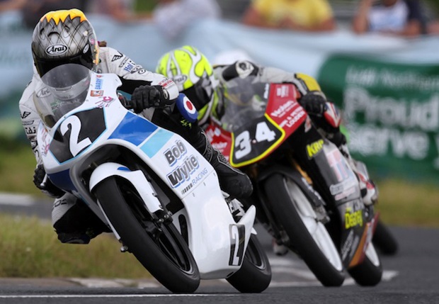 Isle of Man TT racer Maria Costello on the Bob Wylie Moto3 machine (Matt Mackey)